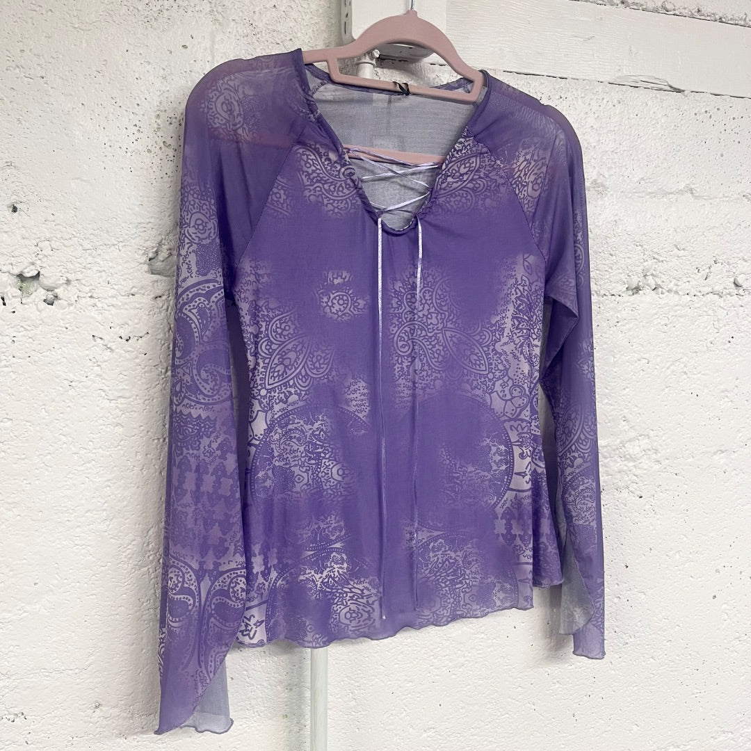 Y2K Paisley Fairy Top