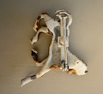 Brwnmetal horse brooch (repaired leg)