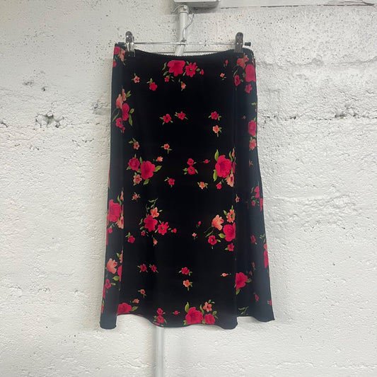 Y2K Floral Midi Skirt, M