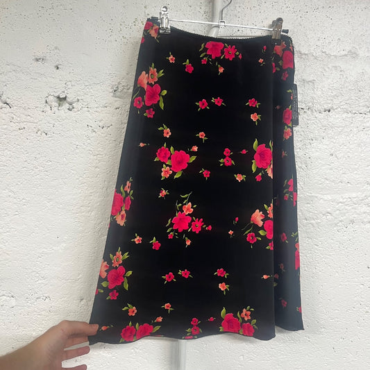Y2K Floral Midi Skirt, M