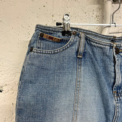 Y2K LEI Denim Paneled Skirt, 10/M
