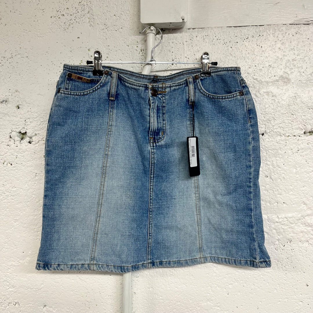 Y2K LEI Denim Paneled Skirt, 10/M