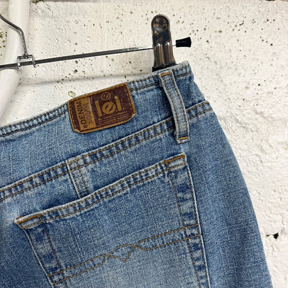 Y2K LEI Denim Paneled Skirt, 10/M