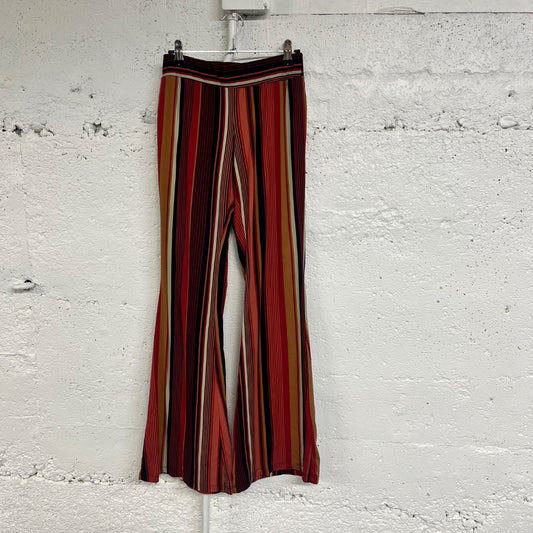 Striped Stretchy Flare Pants, S