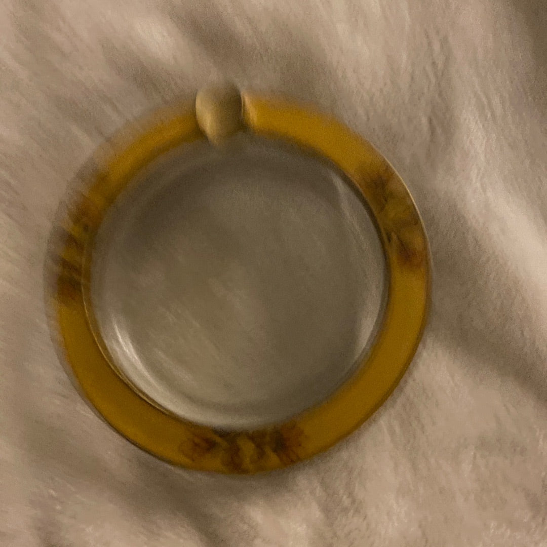 Yellow Cloisonne Cloisonné Ashtry, 4”