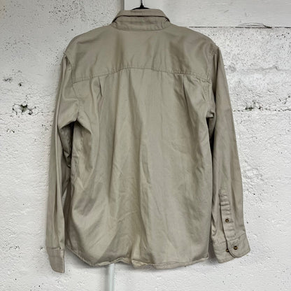 90s Women's Tan Button-Up, L