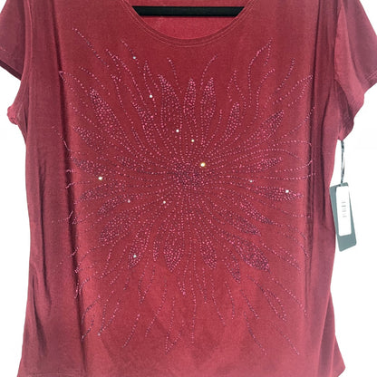 90s/00s Slinky Beaded Top, XL