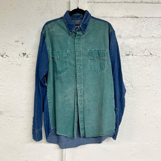 Men's 90s Wrangler Denim Shirt, L/Extra Long