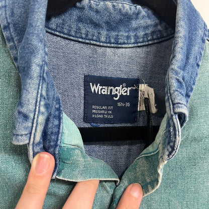 Men's 90s Wrangler Denim Shirt, L/Extra Long