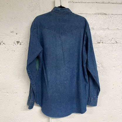 Men's 90s Wrangler Denim Shirt, L/Extra Long
