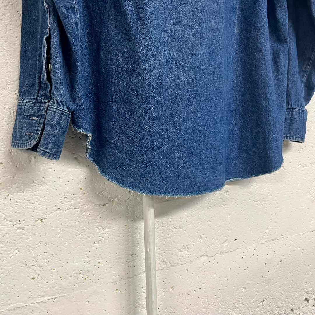 Men's 90s Wrangler Denim Shirt, L/Extra Long