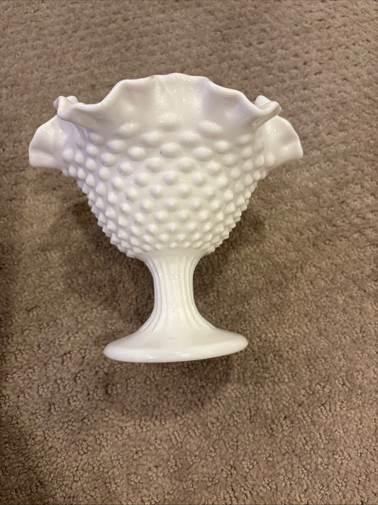 milk glass fluted vase