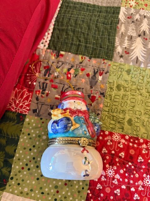 Music Box Ornament - Snowman