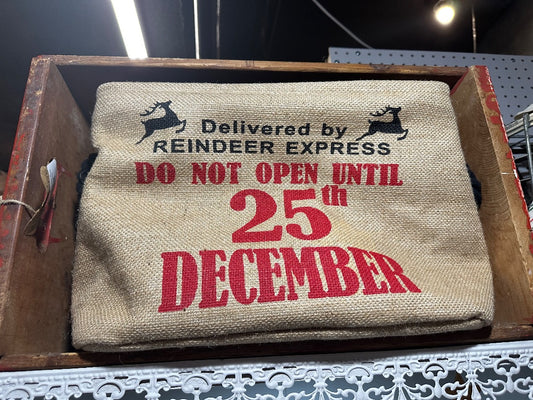 Burlap Christmas Box