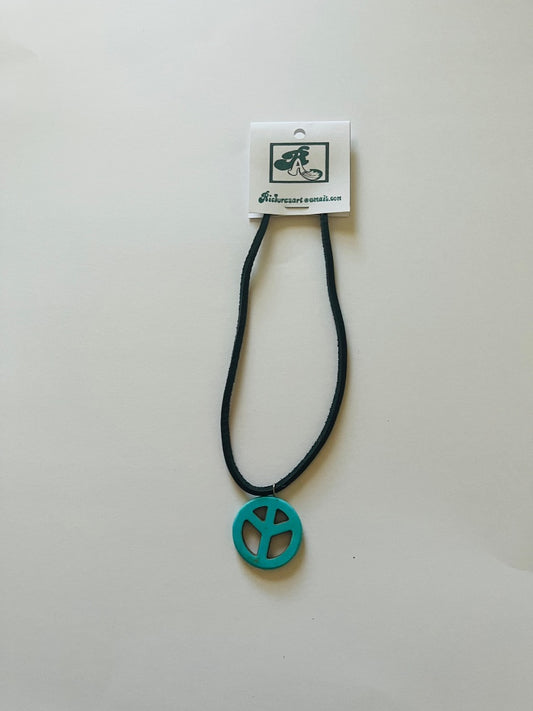 12" Leather Cord, Peace Sign. Jewelry