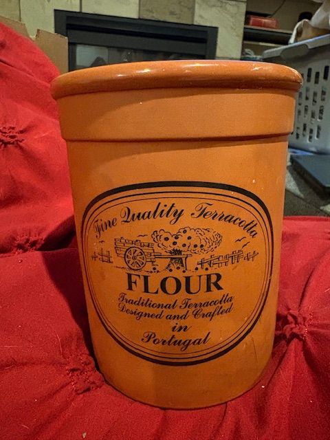 Terracotta Canister- "Flour"