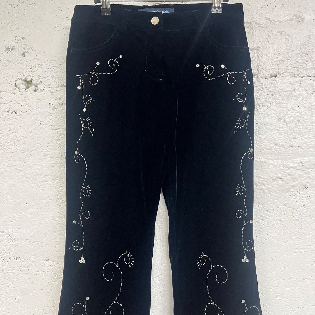 90s/00s Beaded Velvet Pants, 8/M