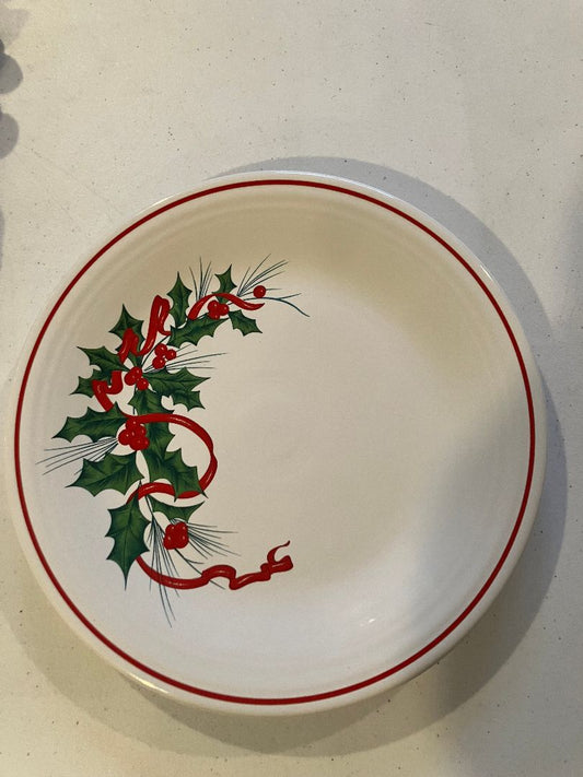 Fiestaware Holly Christmas Dinner Plate