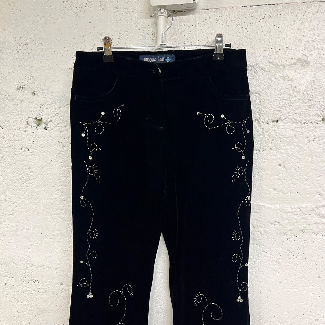 90s/00s Beaded Velvet Pants, 8/M