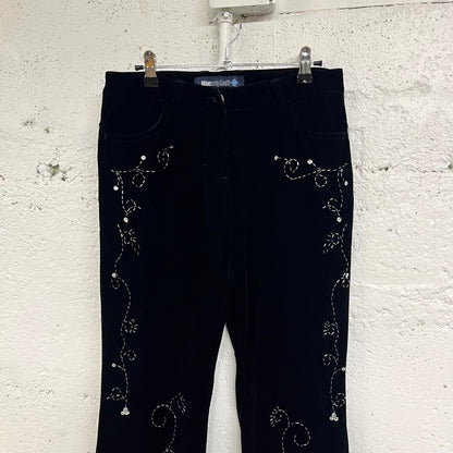 90s/00s Beaded Velvet Pants, 8/M