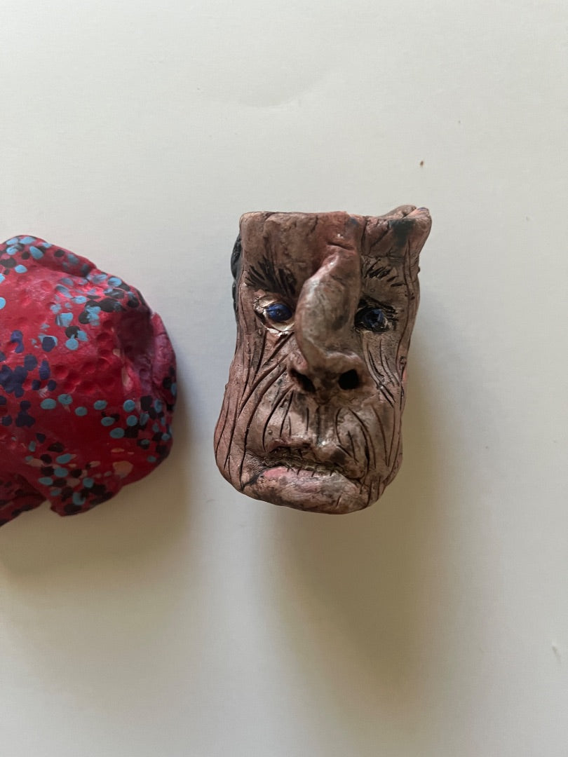 3 Faces Mushroom Jar with removable lid. Decor, 3 x 3