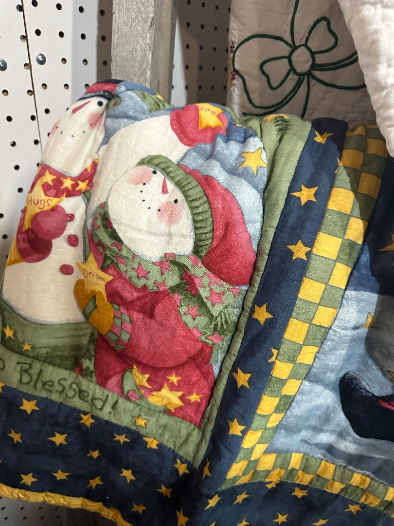 Blessed Christmas Snowman Quilt