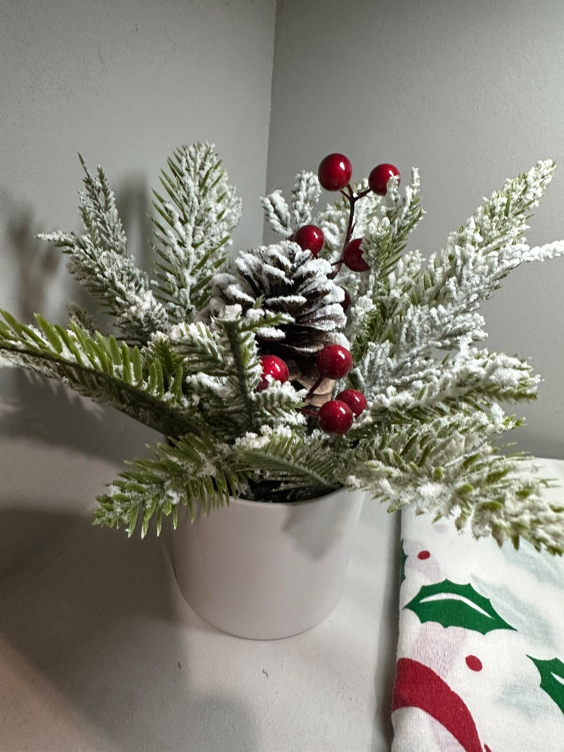Berries and evergreen decor