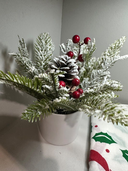 Berries and evergreen decor