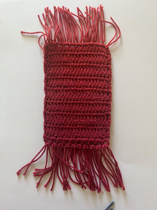 Burnt Orange Crochet decorative pad. Decor, 12”