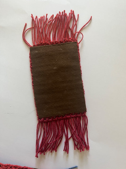 Burnt Orange Crochet decorative pad. Decor, 12”