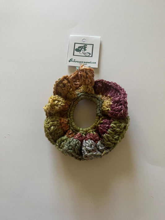 Multi Colored Crochet Scrunchie