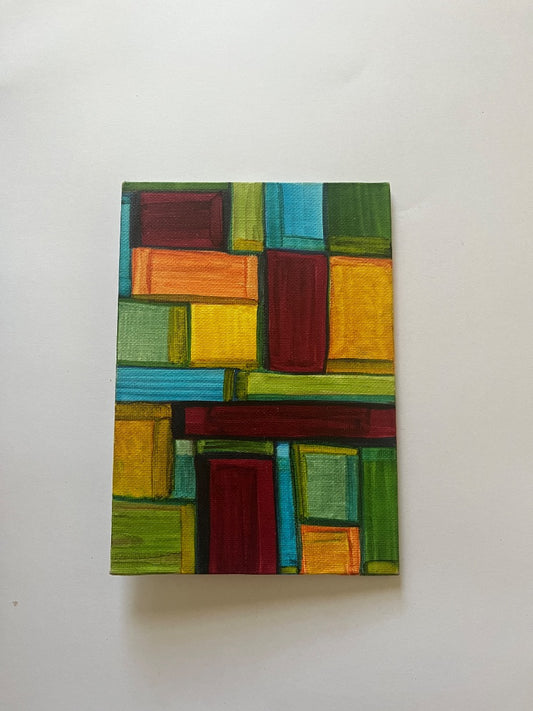 Blocks Original Ink Drawing, 5x7