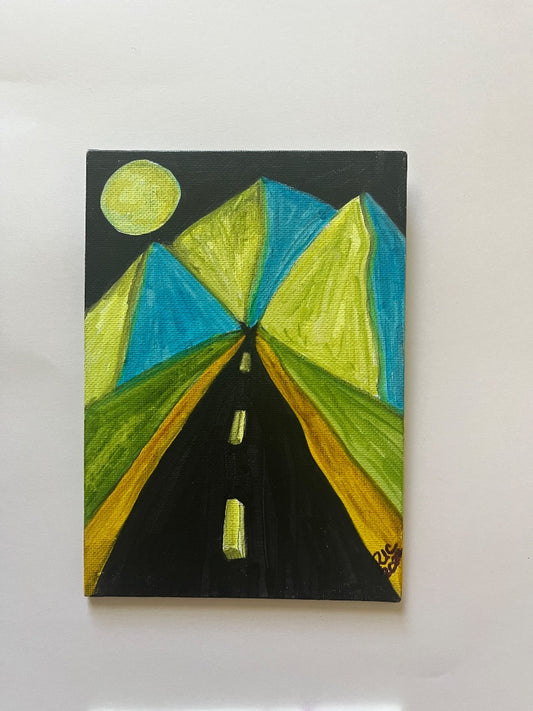 Over The Road Original Ink Drawing, 5x7