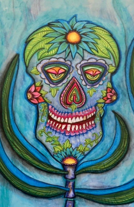 Mr. De Mayo is a colorful watercolor and ink print. Print 5x7,