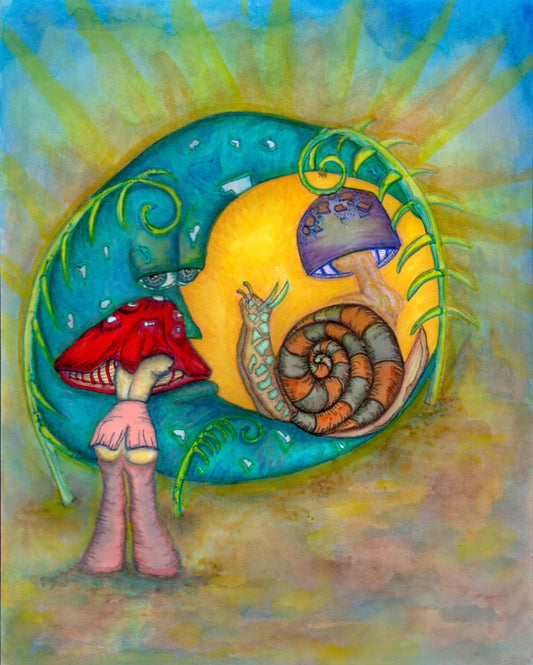 Moon Fairy Original was created in ink. Print, 11x14