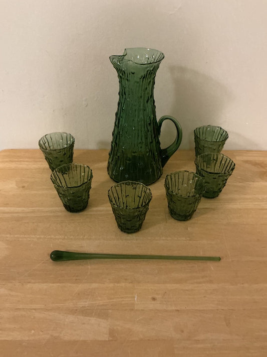 Green Florentine Employ Italian Florentine Drip Glass Set