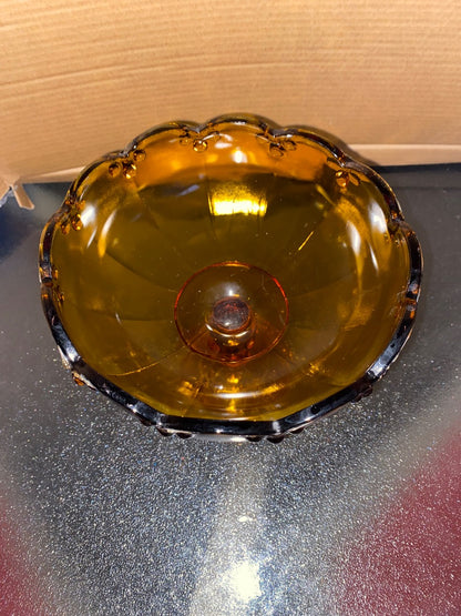 AMBER/yellow Indiana Amber Indiana Glass Compote, 7.5”