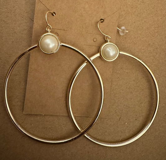 FauxpearlGT Hoop dangle earrings