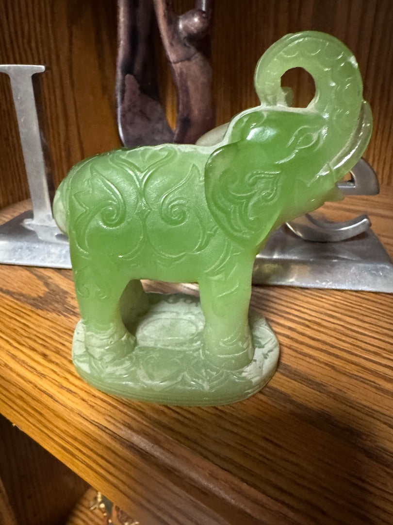 Faux Jade Elephant