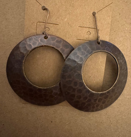 Hammered Brass dangle earrings