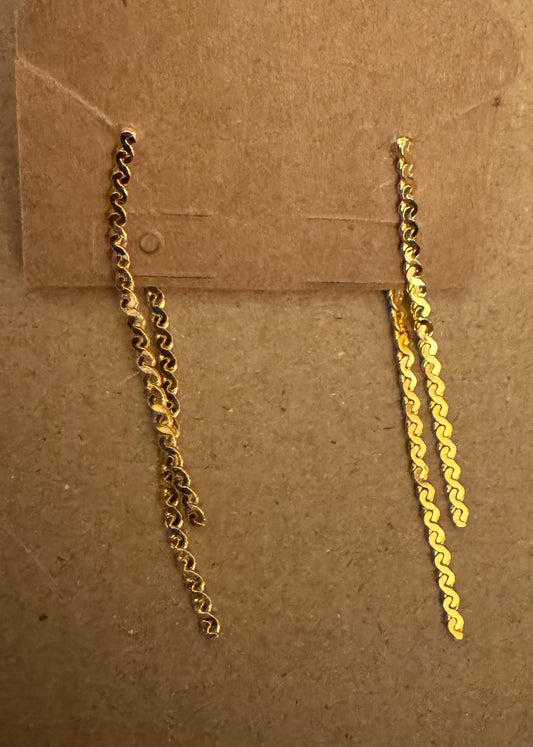 2 layer gold tone stud earrings