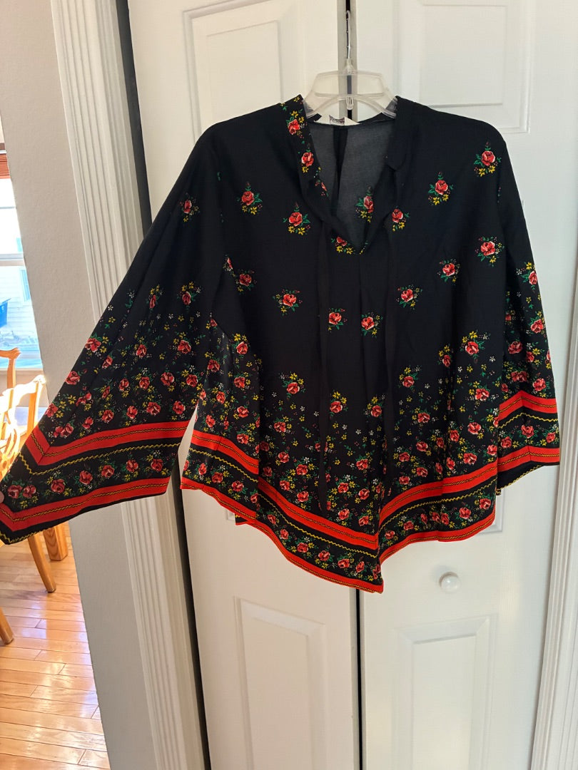 Vintage 70s hippie peasant blouse, XL