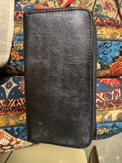 Black TriFold Leather Wallet