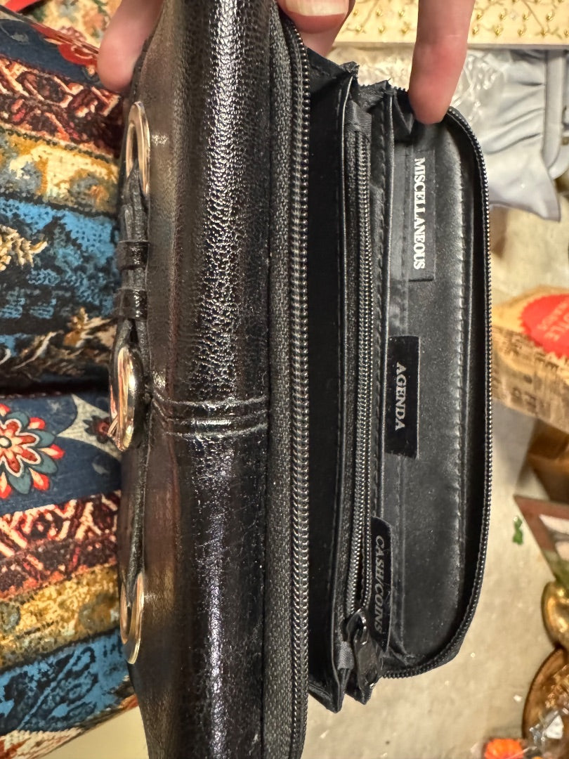 Black TriFold Leather Wallet