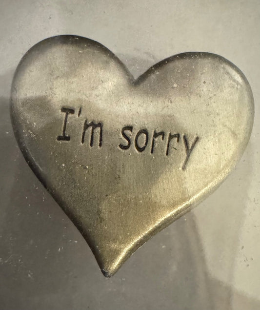 Pewter “I’m Sorry” heart