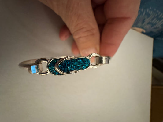 Flip flop silver tone bracelet