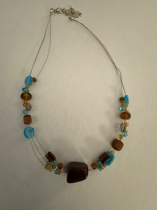 Wire brown and green necklace