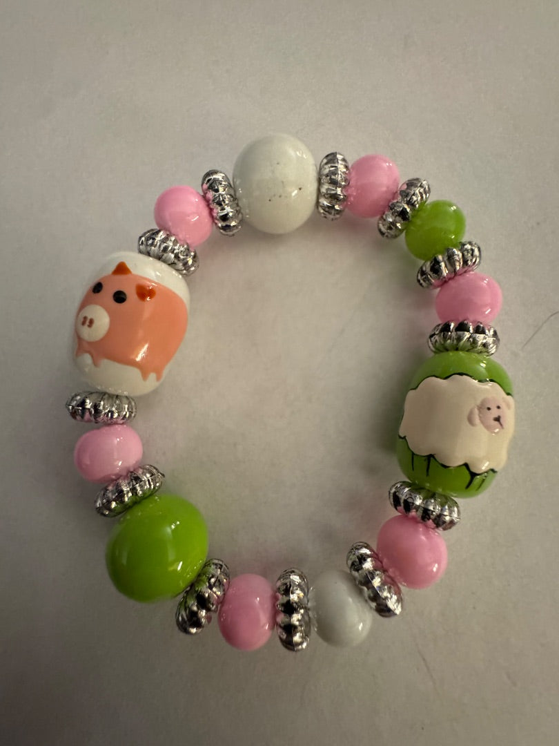 K pink green bracelet
