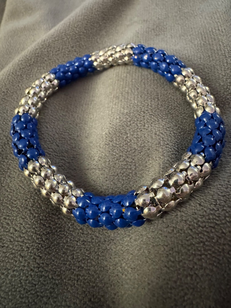 Blue silver bracelet