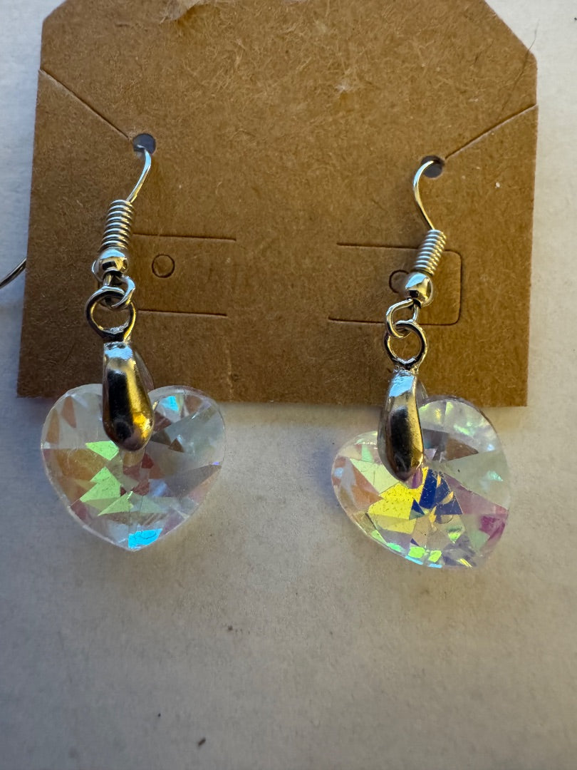 AB Heart dangle earrings